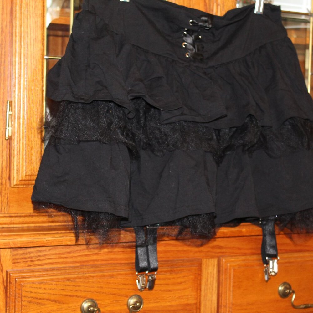 Widow  Cavalier Courtship black goth mini skirt